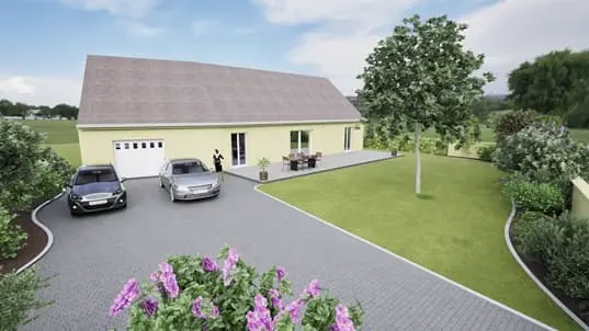 Rénovation et agrandissement construction existante plain pied — autorisation d'urbanisme, aménager emprise au sol, modélisation BIM Revit