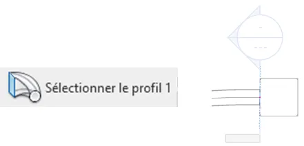 Bouton Sélectionner le profil 1 dans le ruban